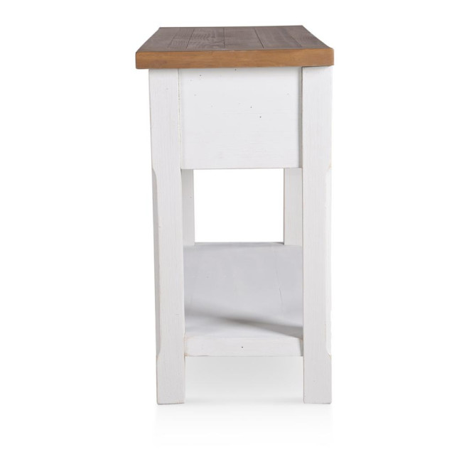 Konsole mit 2 Schubladen Holz Weiß 120x40x74cm