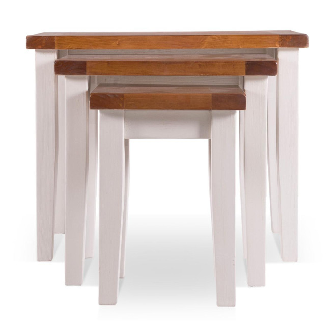 3er-Set Holzsättel Weiß 68x44x54cm