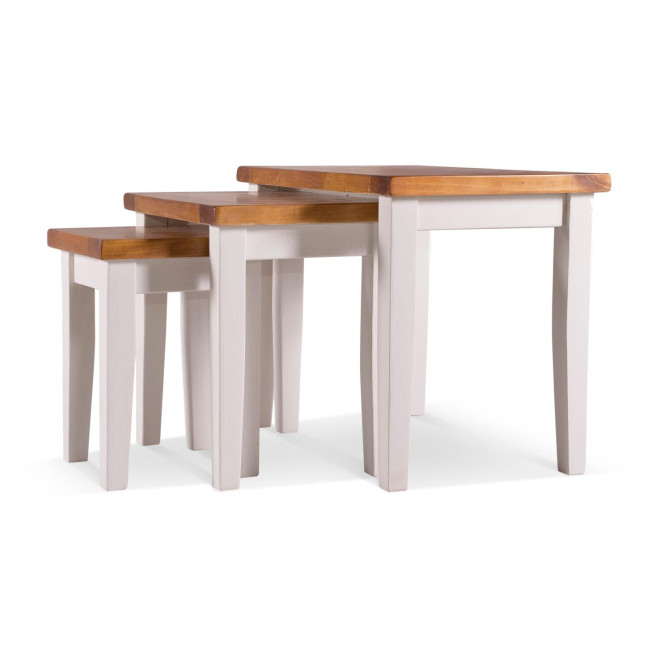 3er-Set Holzsättel Weiß 68x44x54cm