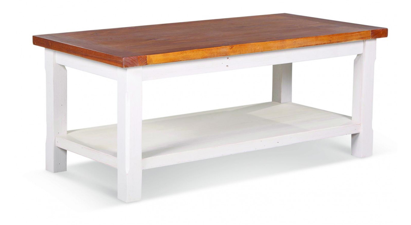 Table Basse Bois Blanc 120x60x50cm