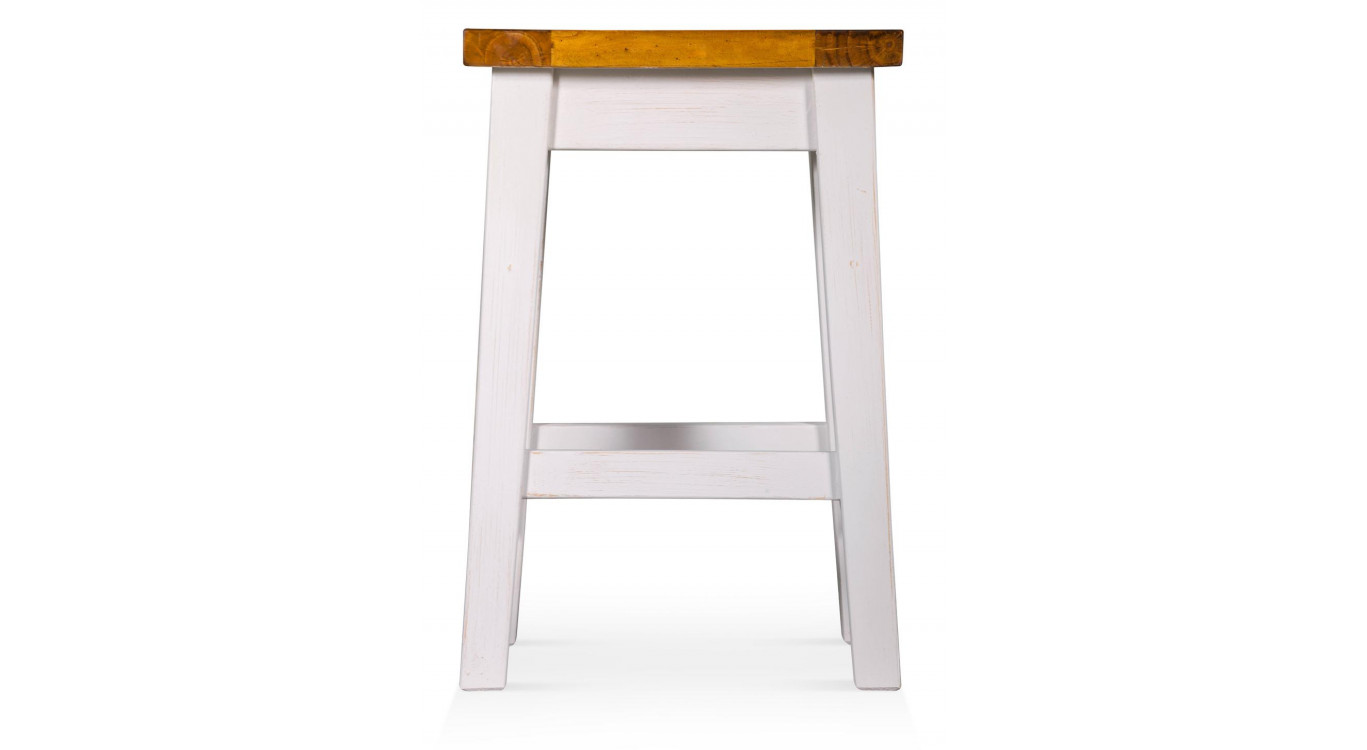 2er-Set Holzhocker Weiß 40x32x61cm