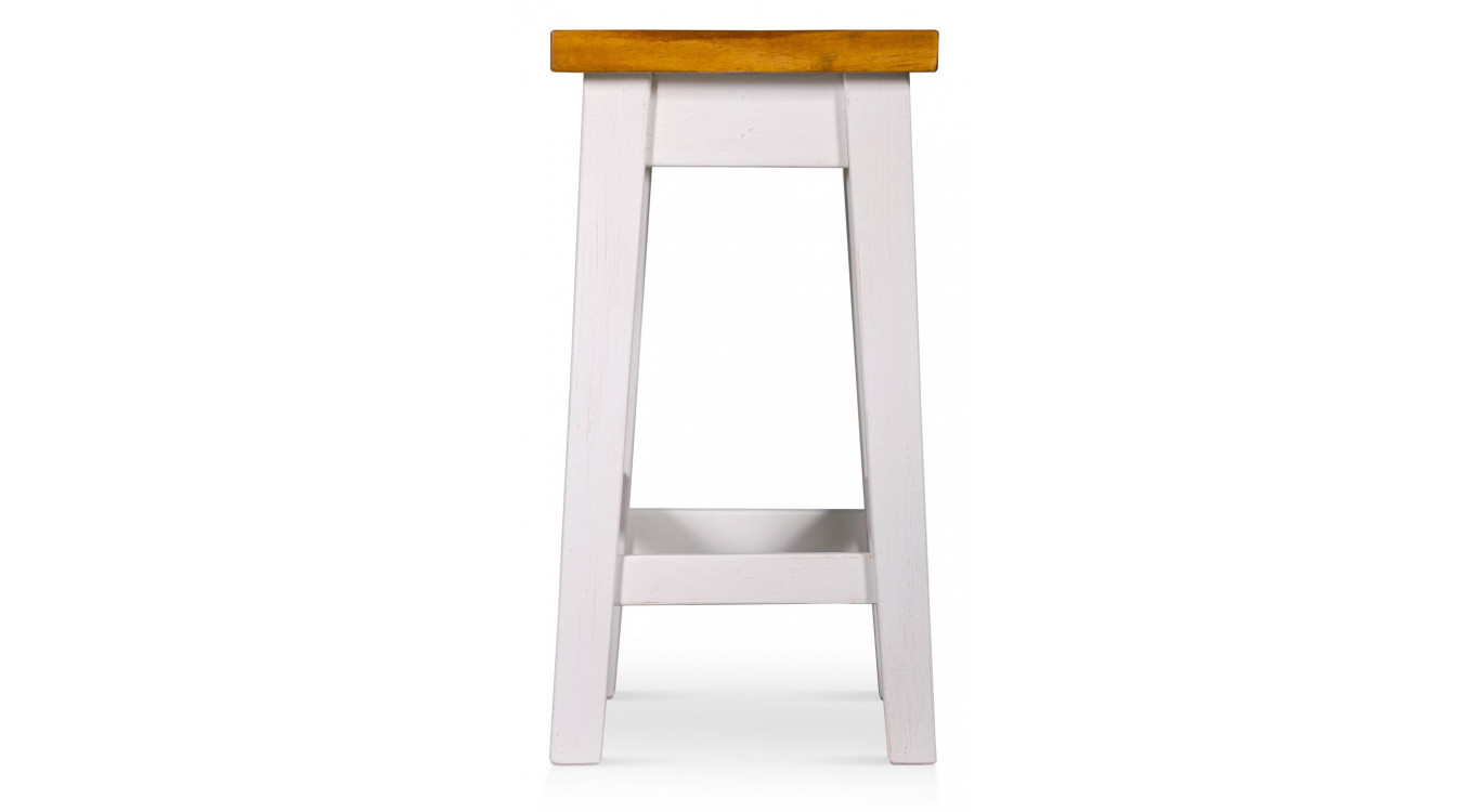 2er-Set Holzhocker Weiß 40x32x61cm