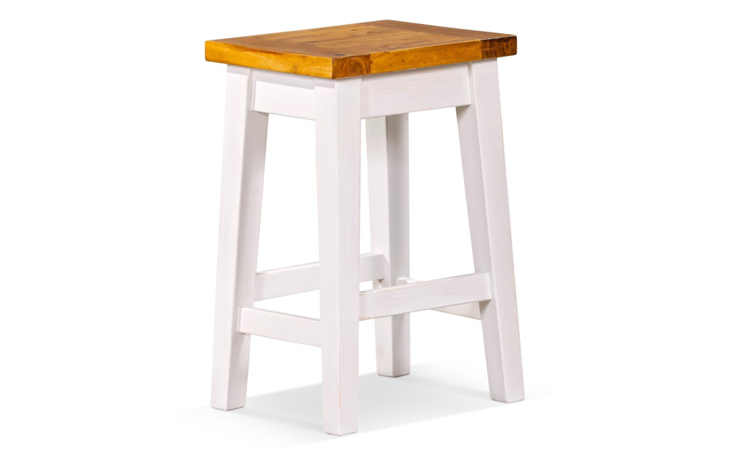 2er-Set Holzhocker Weiß 40x32x61cm