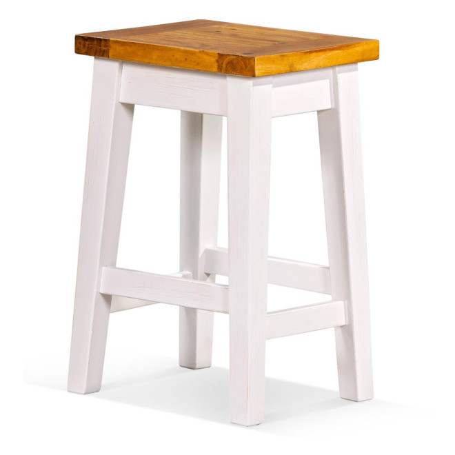 2er-Set Holzhocker Weiß 40x32x61cm