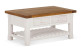 Table Basse 2 Tiroirs Bois Blanc 90x55x43cm