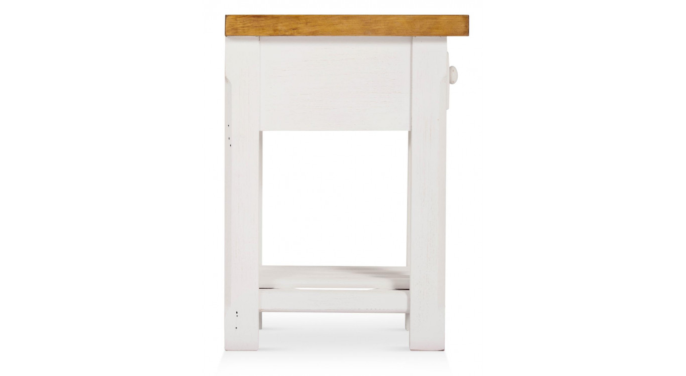 Nachttisch 1 Schublade Holz Weiß 40x40x55cm