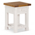 1 Drawer Bedside Table White Wood 40x40x55cm