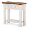 Console 2 Tiroirs Bois Blanc 80x30x75cm