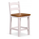 Set of 2 White Wood High Chairs 47.4x48.3x95cm