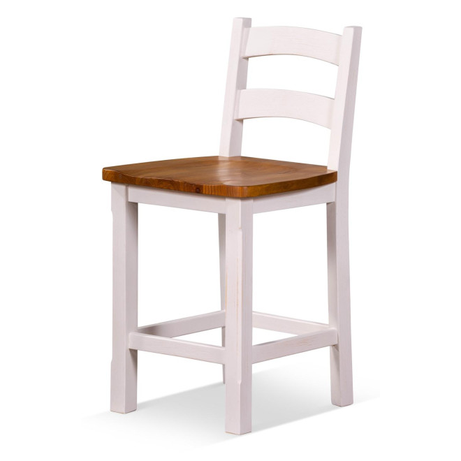 Lot de 2 Chaises Hautes Bois Blanc 47.4x48.3x95cm