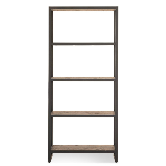 Bibliothèque Bois Métal Marron 80x38x180cm