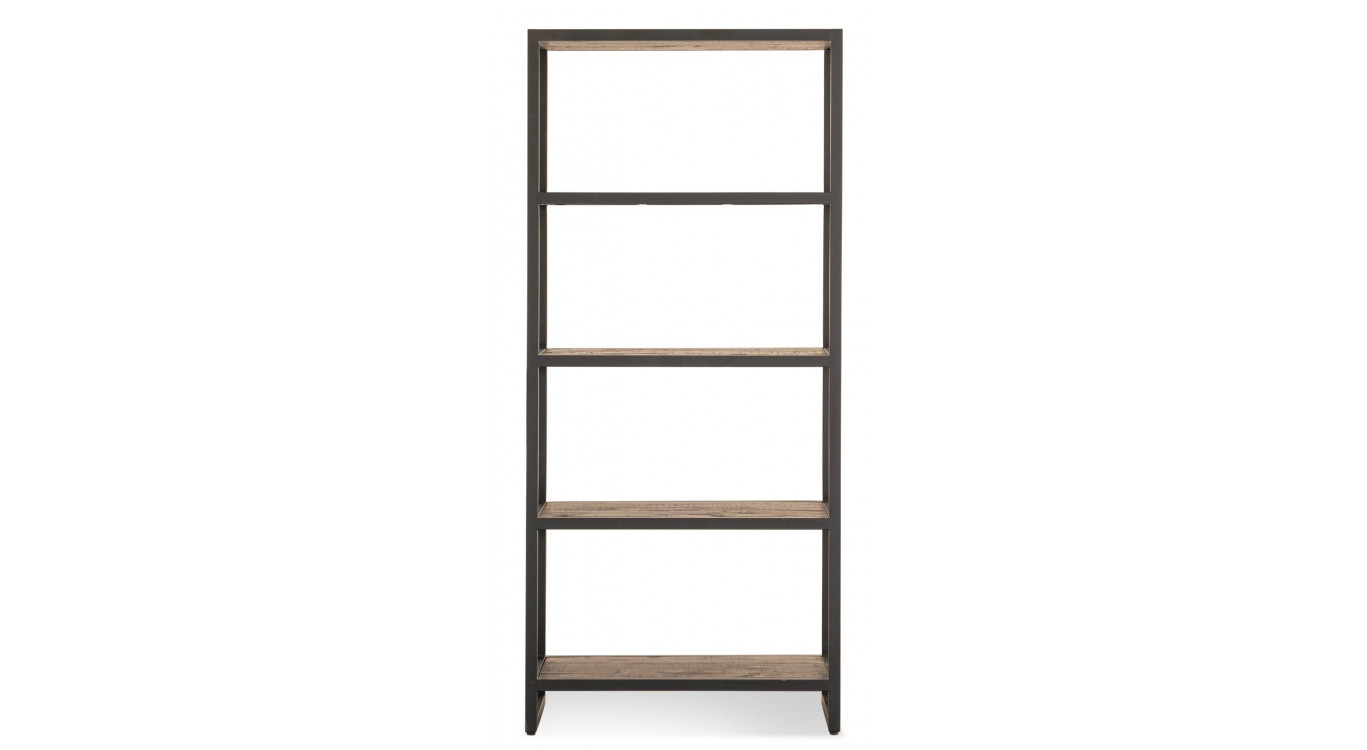 Bücherregal Holz Metall Braun 80x38x180cm