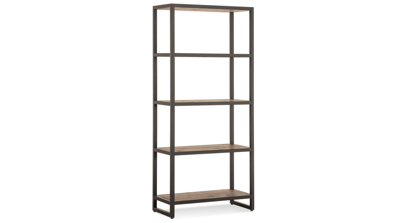 Bücherregal Holz Metall Braun 80x38x180cm