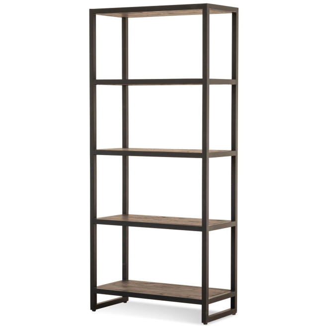 Bücherregal Holz Metall Braun 80x38x180cm