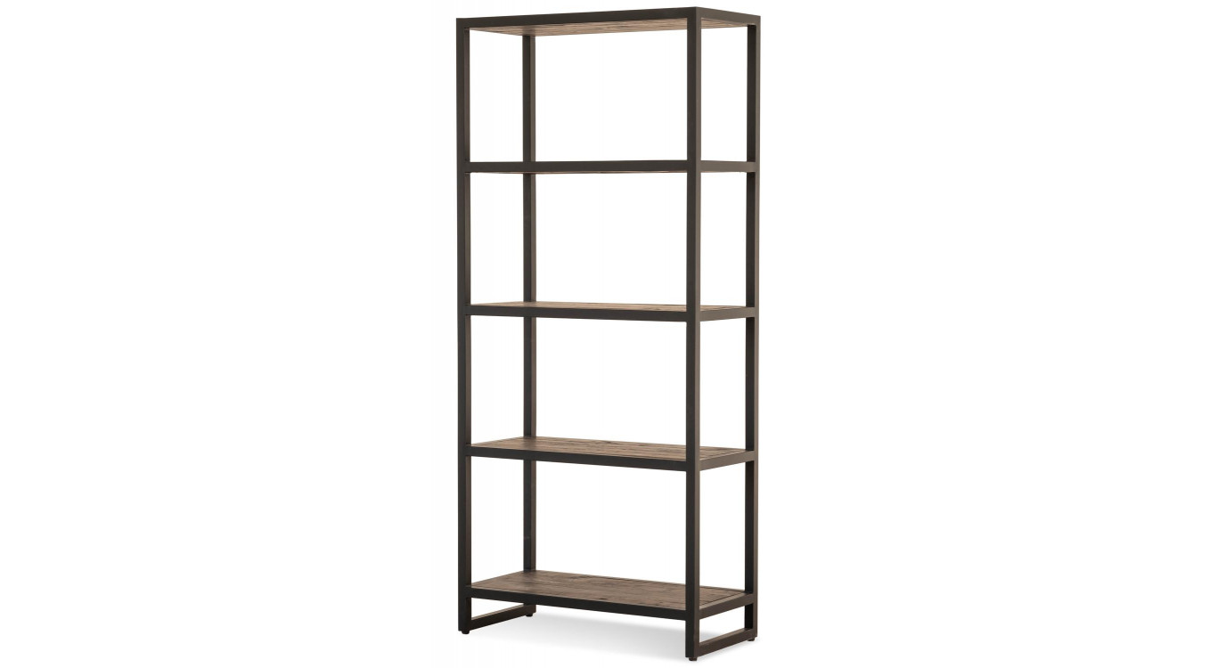 Bücherregal Holz Metall Braun 80x38x180cm
