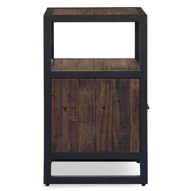 Nachttisch 1 Schublade Holz Metall Braun 50x42x69.5cm