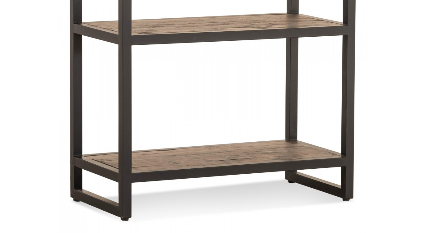 Bücherregal Holz Metall Braun 80x38x180cm
