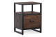 Table De Chevet 1 Tiroir Bois Métal Marron 50x42x69.5cm