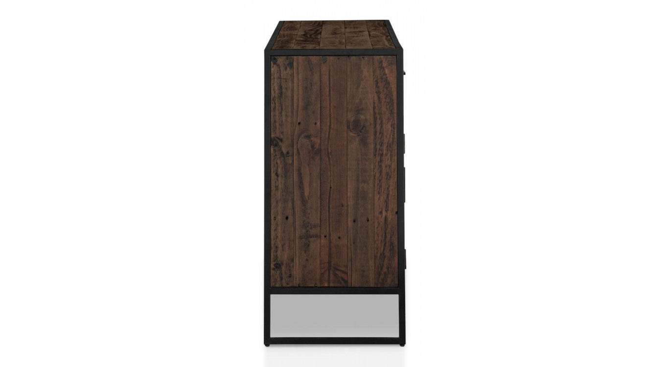 Anrichte mit 2 Schubladen Holz Metall Braun 200x42x90cm