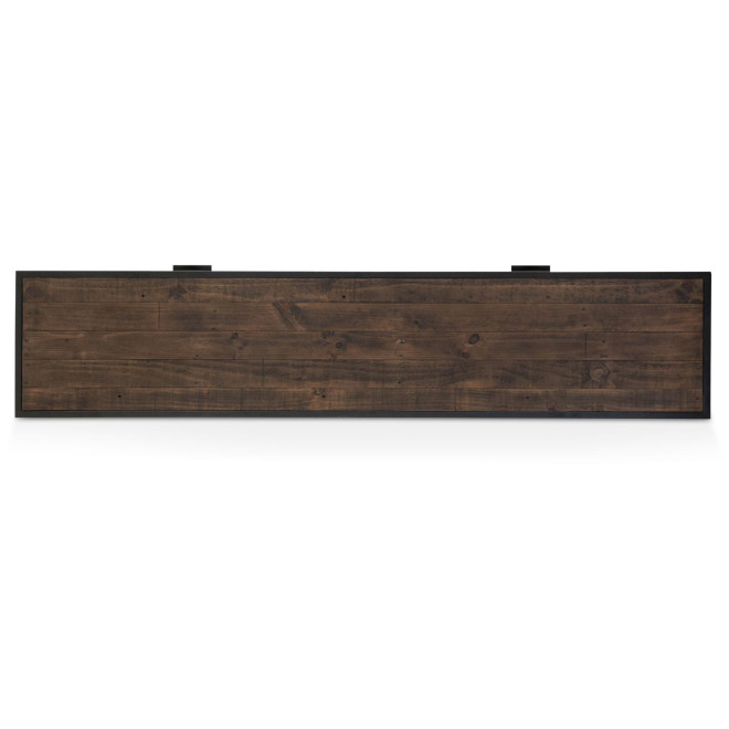 Buffet 2 Tiroirs Bois Métal Marron 200x42x90cm