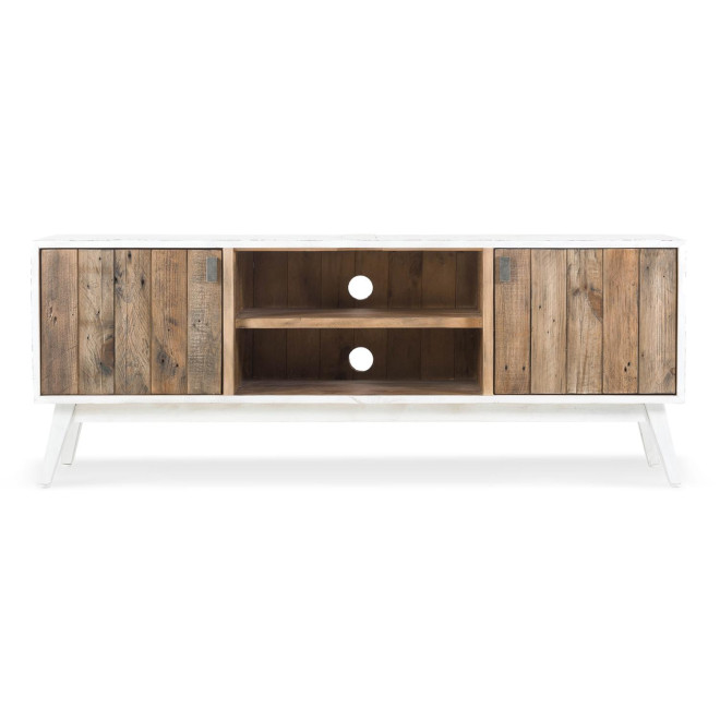 Meuble TV Bois Blanc 160x40x60cm