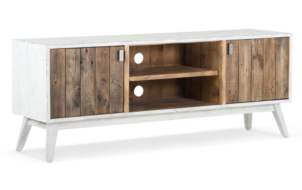 Meuble TV Bois Blanc 160x40x60cm