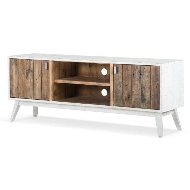 Meuble TV Bois Blanc 160x40x60cm