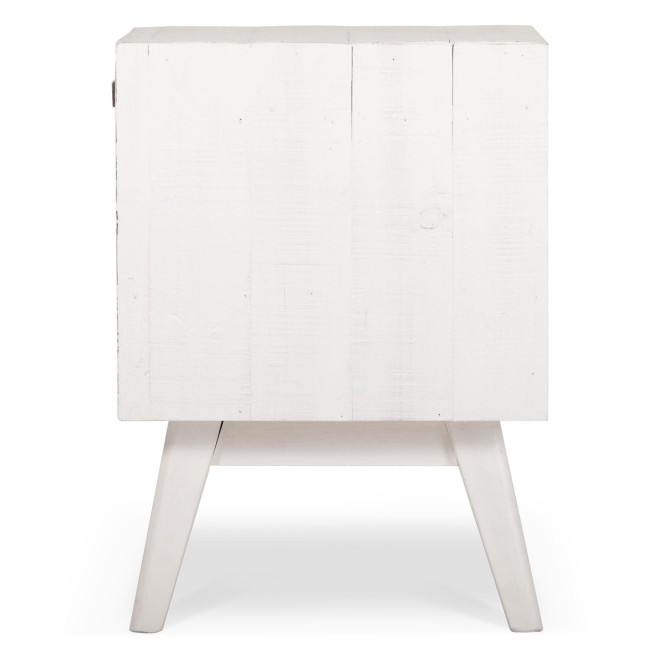 Table De Chevet 1 Tiroir Bois Blanc 50x40x55cm