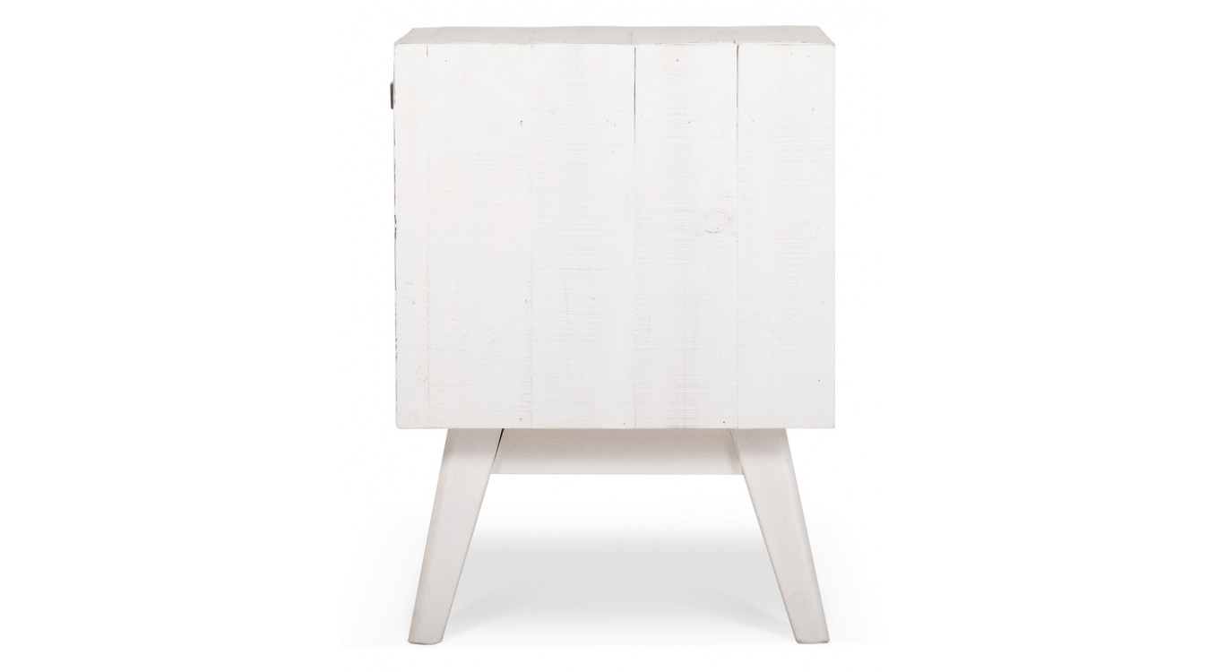 Nachttisch 1 Schublade Holz Weiß 50x40x55cm