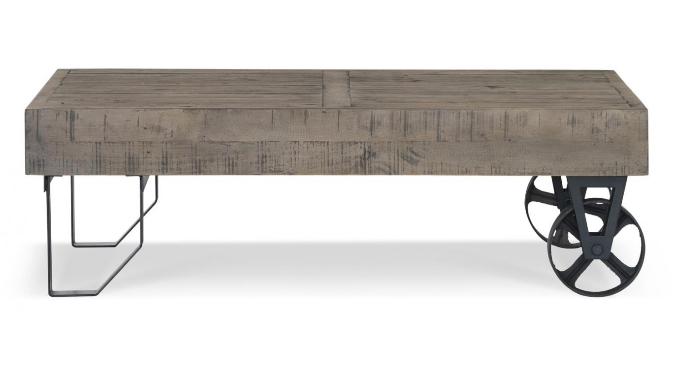 Meuble Bas Bois Roulettes 130x75x40cm