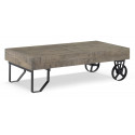 Tavolino in legno con rotelle 130x75x40cm