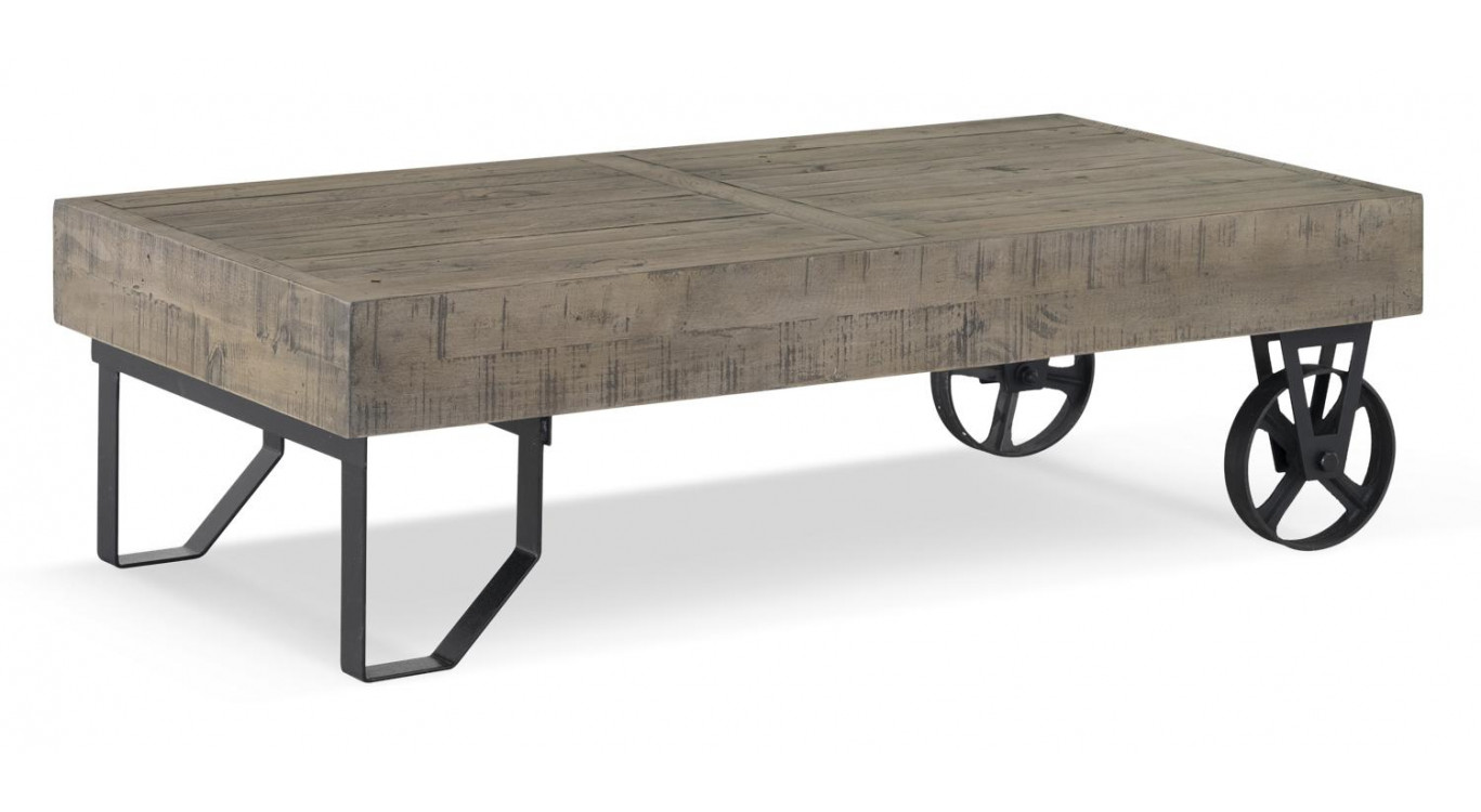 Meuble Bas Bois Roulettes 130x75x40cm