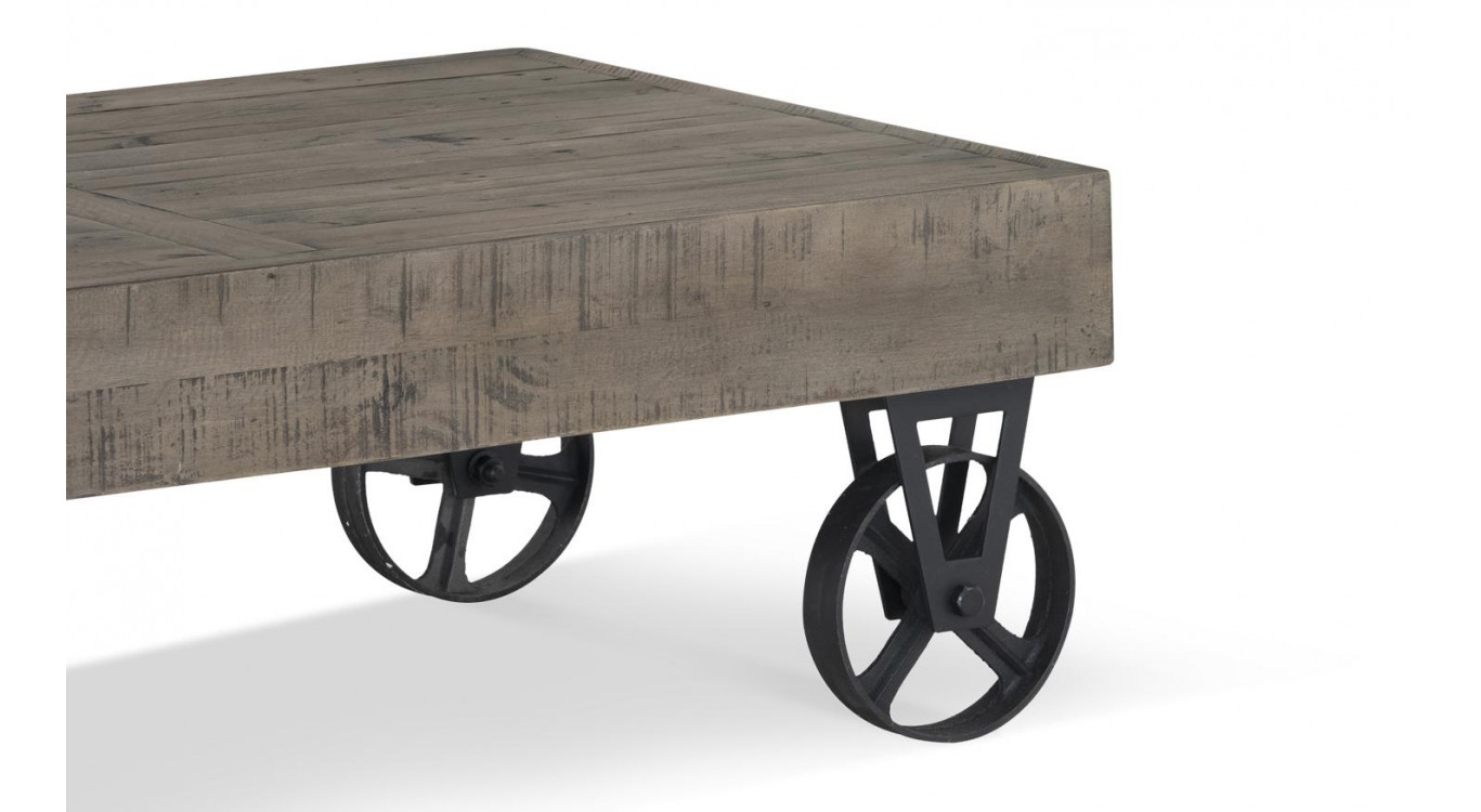 Meuble Bas Bois Roulettes 130x75x40cm