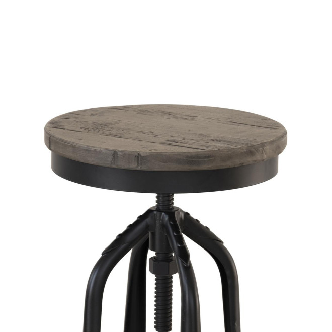 Hochstuhl Hocker Holz Schmiedeeisen 40.5x40.5x68cm