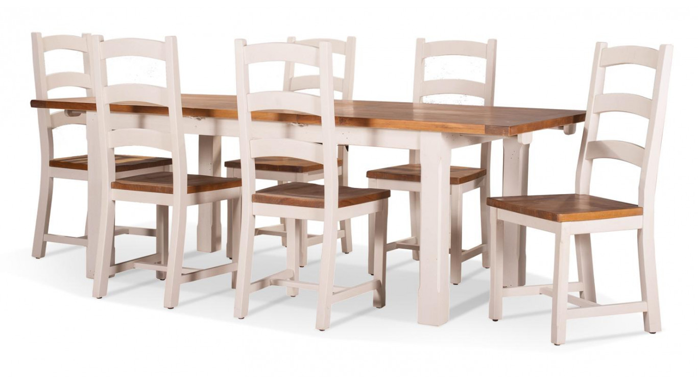 Esstisch Holz Weiß 230x100x78cm