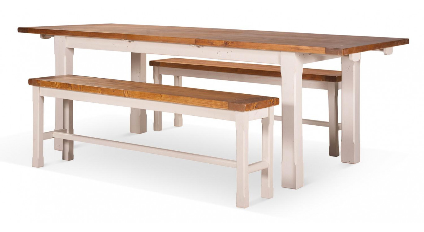 Esstisch Holz Weiß 230x100x78cm