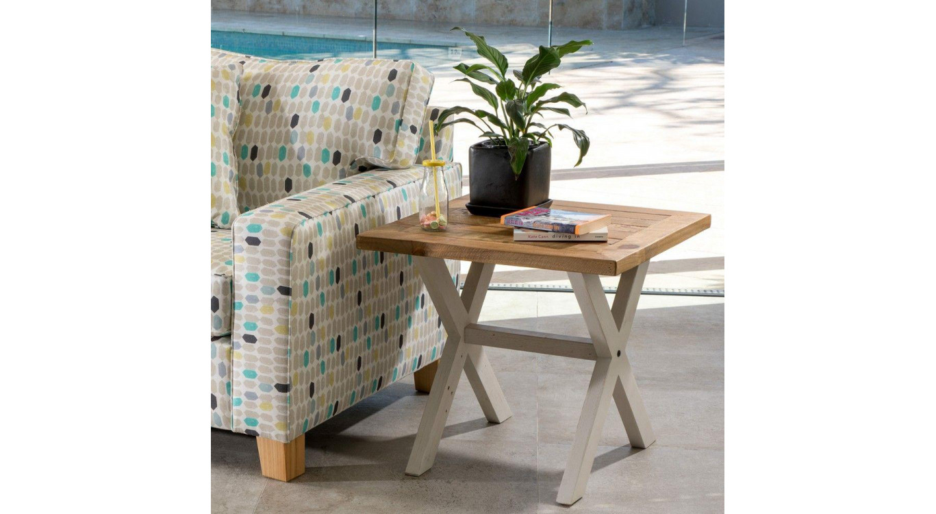 Table De Chevet Bois Blanc 60x60x41cm