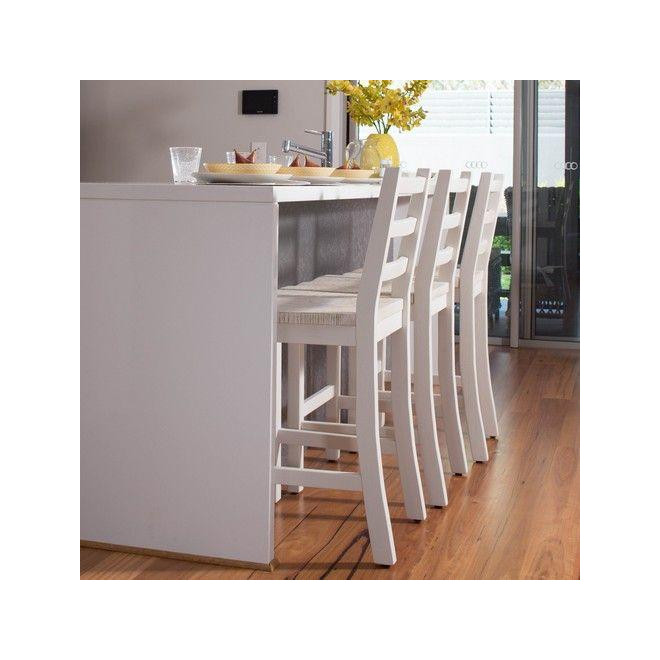 Lot de 2 Chaises Hautes Bois Blanc 47x51x95cm