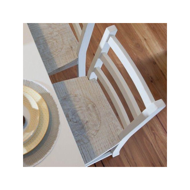 Lot de 2 Chaises Hautes Bois Blanc 47x51x95cm