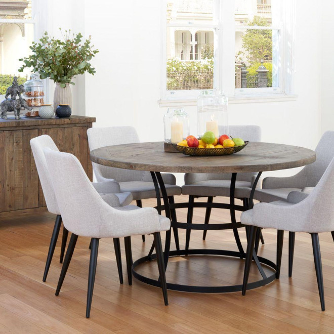 Table Ronde Bois Marron 140x140x75cm