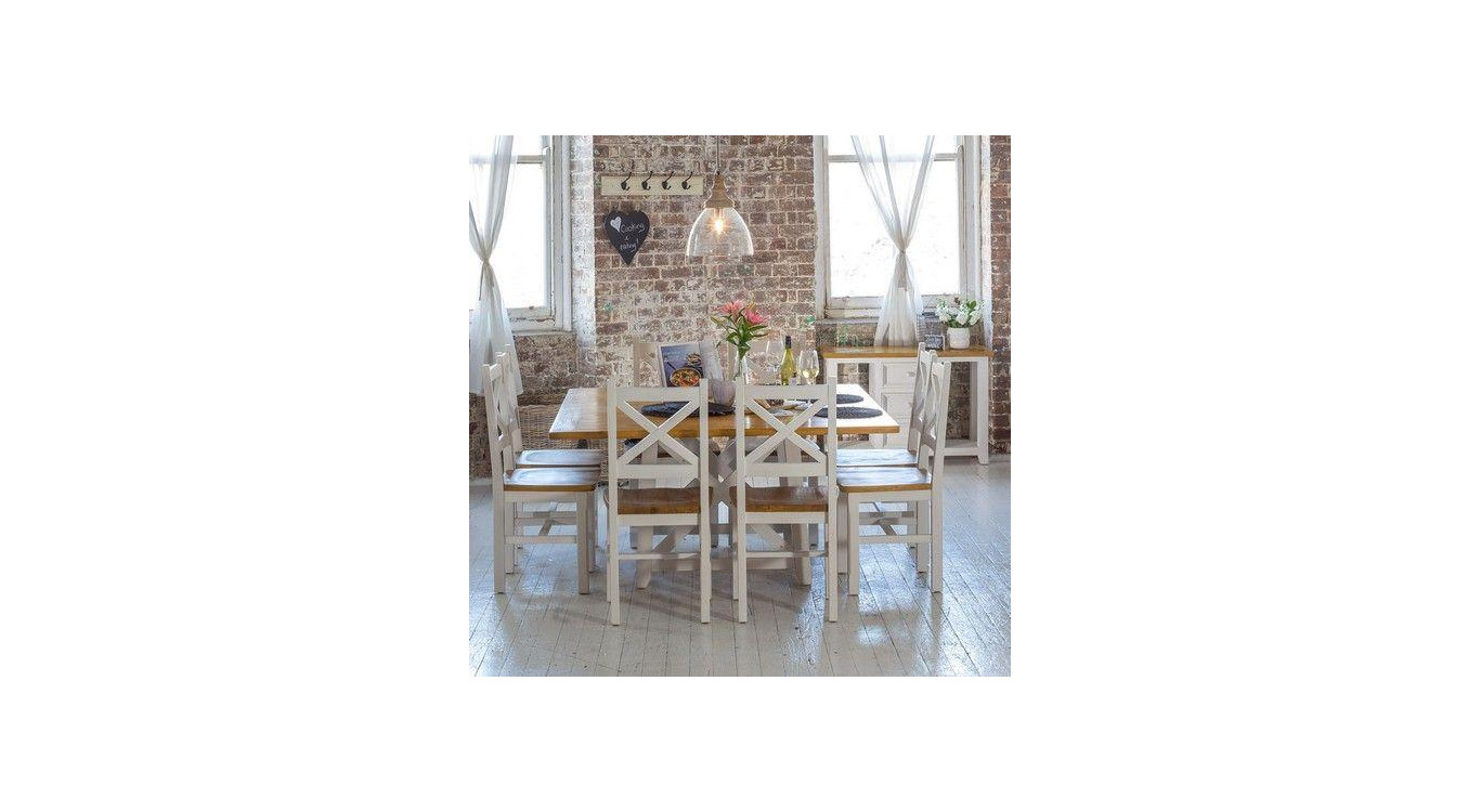 Lot de 2 Chaises Bois Blanc 47x46.5x102cm