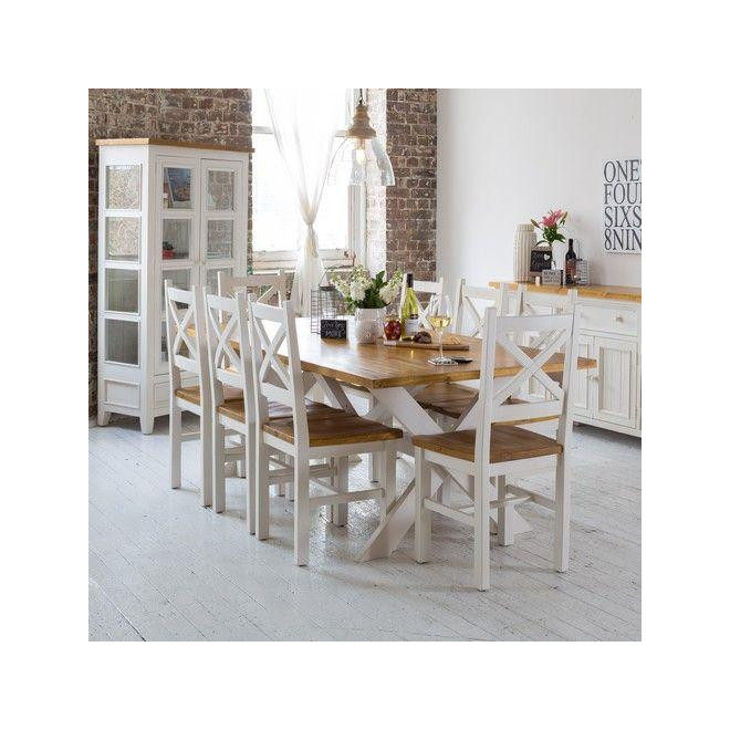 Lot de 2 Chaises Bois Blanc 47x46.5x102cm