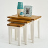Lot De 3 Sellettes Bois Blanc 68x44x54cm