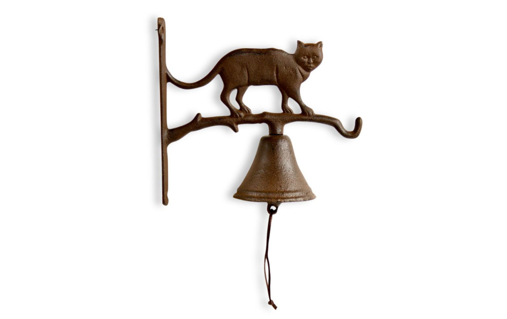 Cloche Chat Fonte Marron 22x9.5x20.5cm