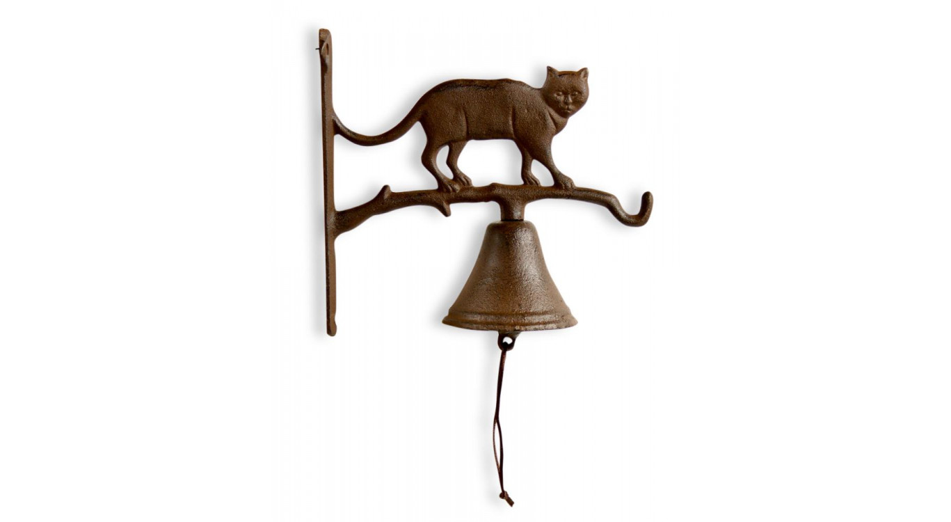 Cloche Chat Fonte Marron 22x9.5x20.5cm