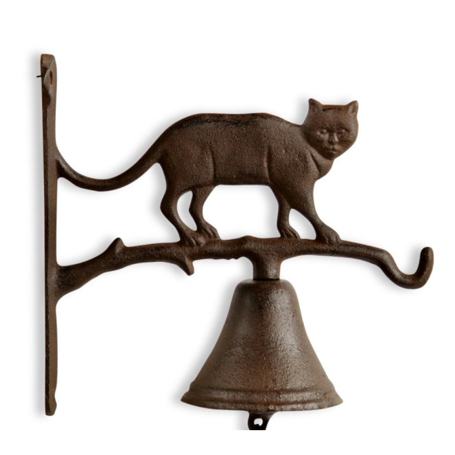 Cloche Chat Fonte Marron 22x9.5x20.5cm