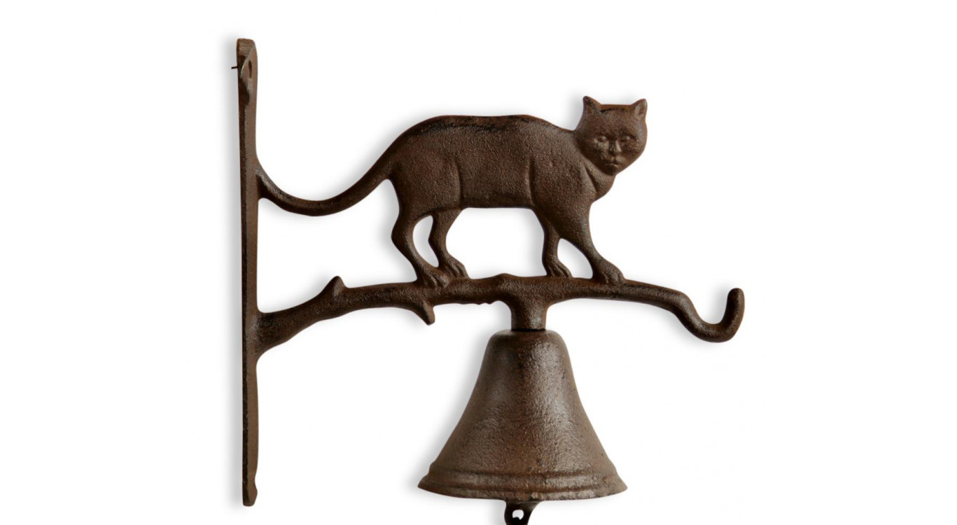 Cloche Chat Fonte Marron 22x9.5x20.5cm