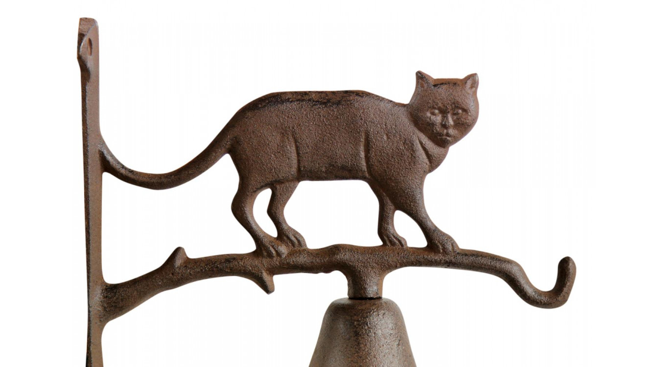 Cloche Chat Fonte Marron 22x9.5x20.5cm