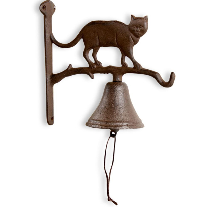 Cloche Chat Fonte Marron 22x9.5x20.5cm