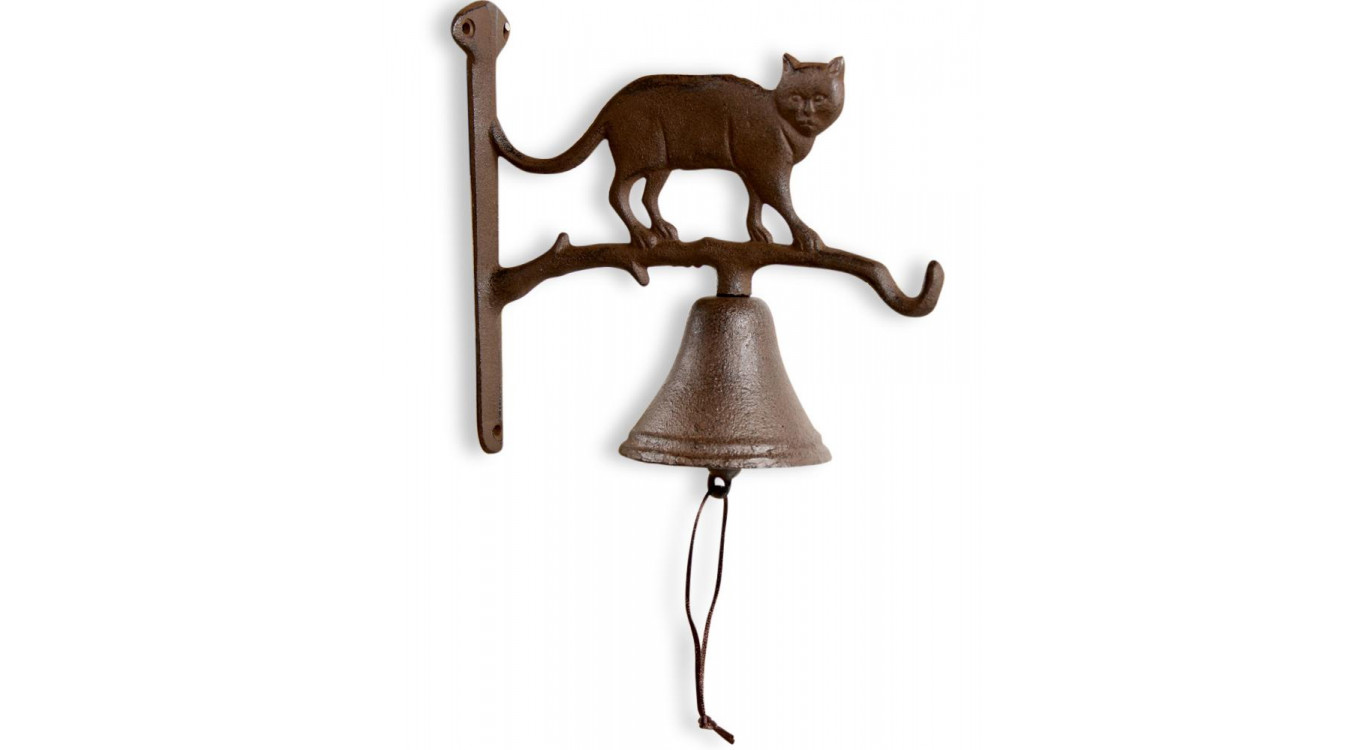 Cloche Chat Fonte Marron 22x9.5x20.5cm